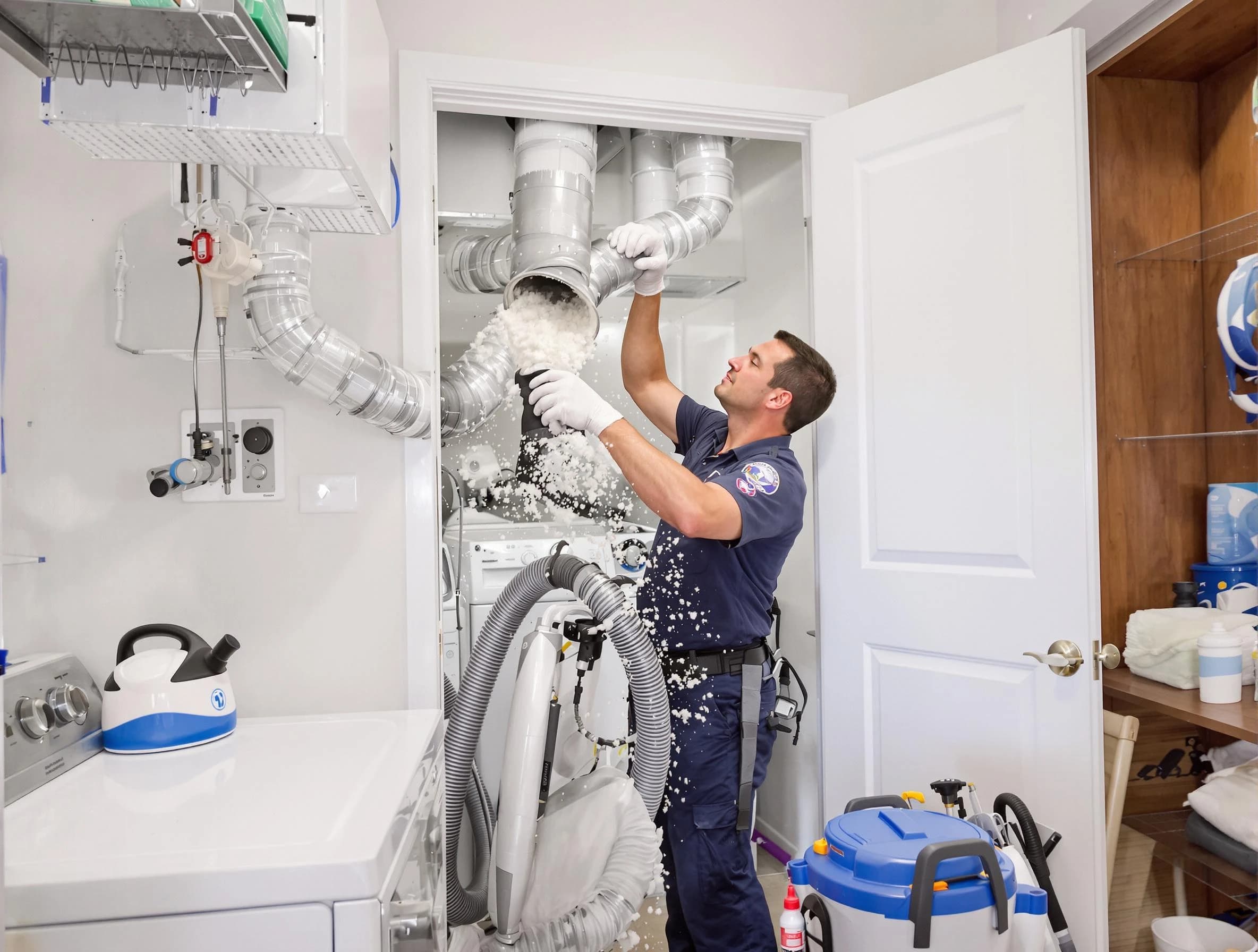 Lowell Dryer Vent Cleaning technician delivering thorough residential dryer vent cleaning service in Lowell