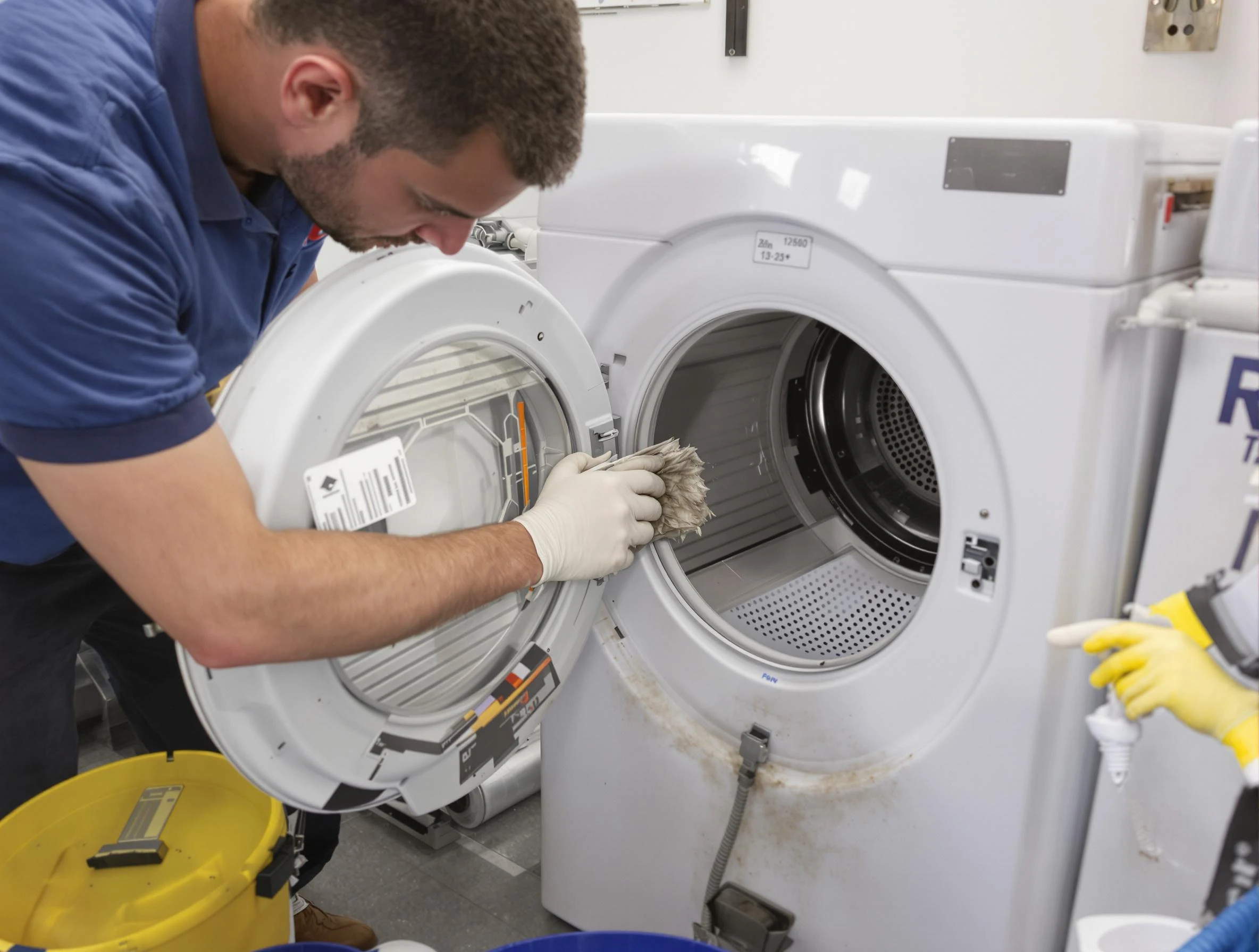 Lowell Dryer Vent Cleaning specialist performing detailed lint trap cleaning service in Lowell