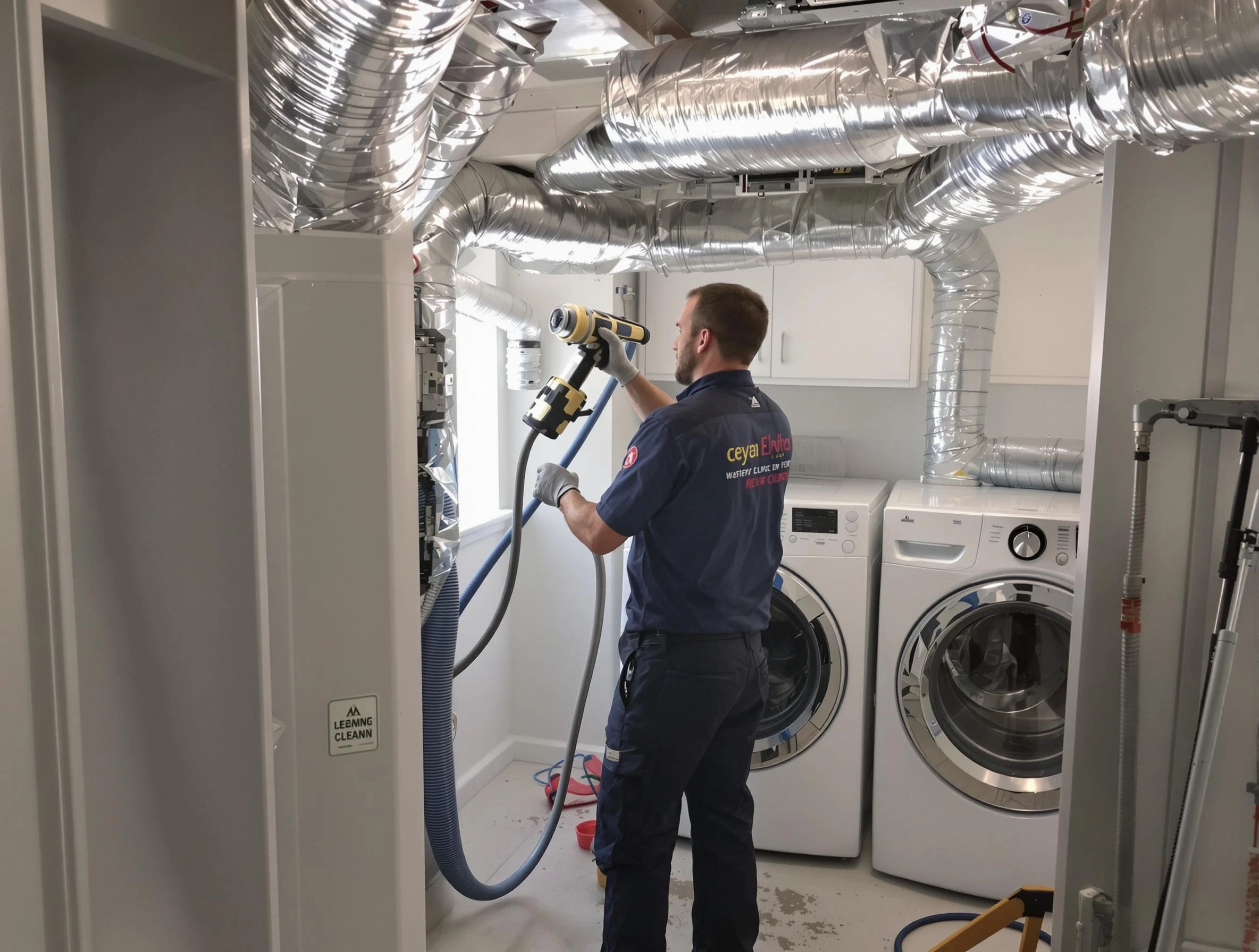 Lowell Dryer Vent Cleaning specialist using advanced equipment for thorough duct cleaning in Lowell